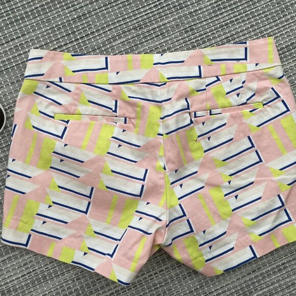 J Crew Chino Peach Kiwi Geometric Shorts Size 0 - Picture 4 of 6